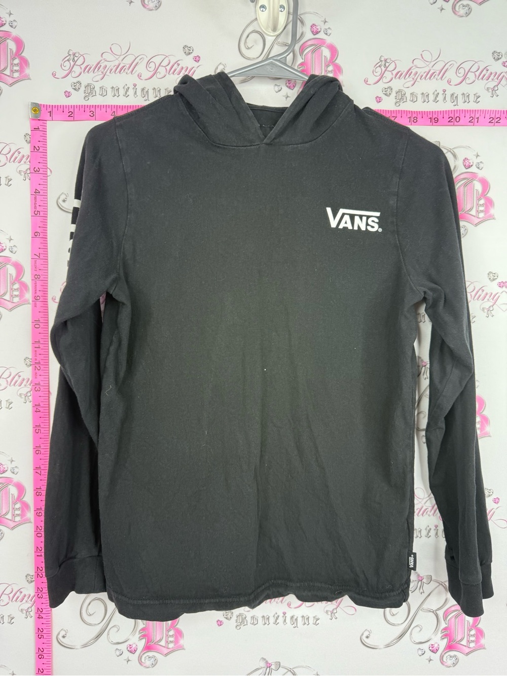Vans long sleeve shirt Black Hoodie with White Logo